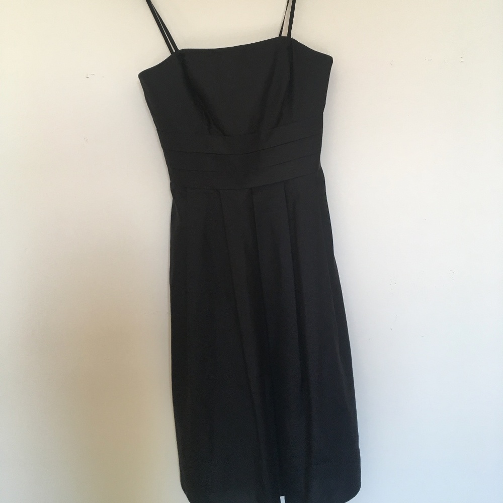 NWT Ann Taylor Silk Pleated Black Dress